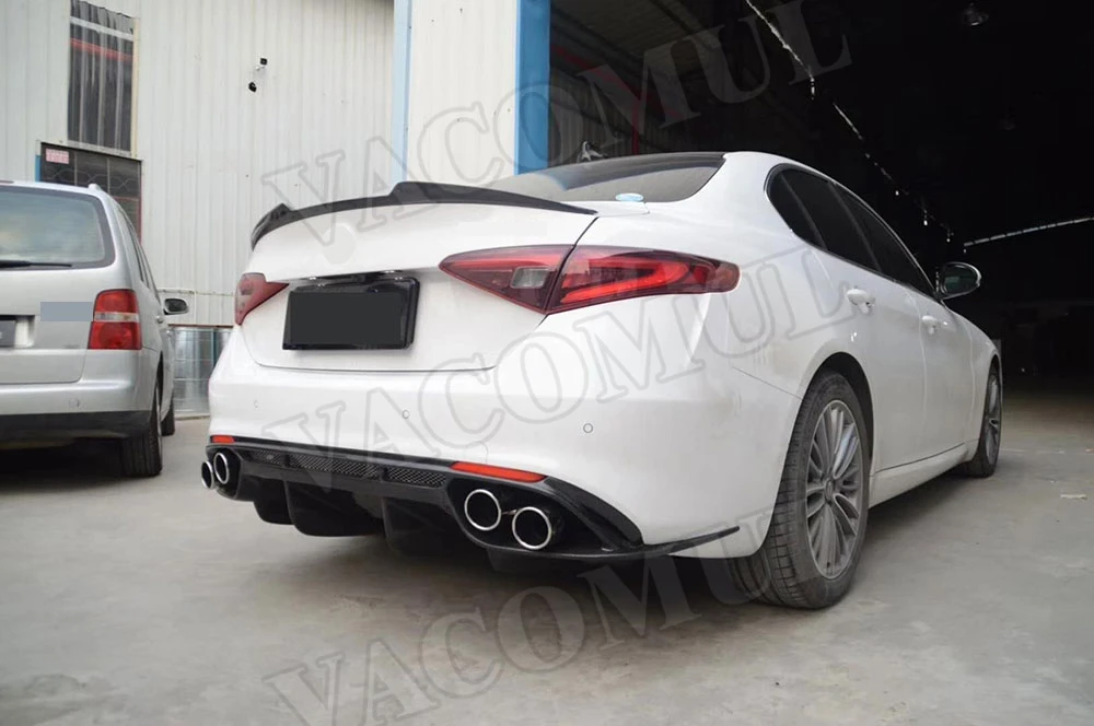 Углеродного волокна задний бампер диффузор спойлер бампера для Alfa Romeo Giulia комплект кузов