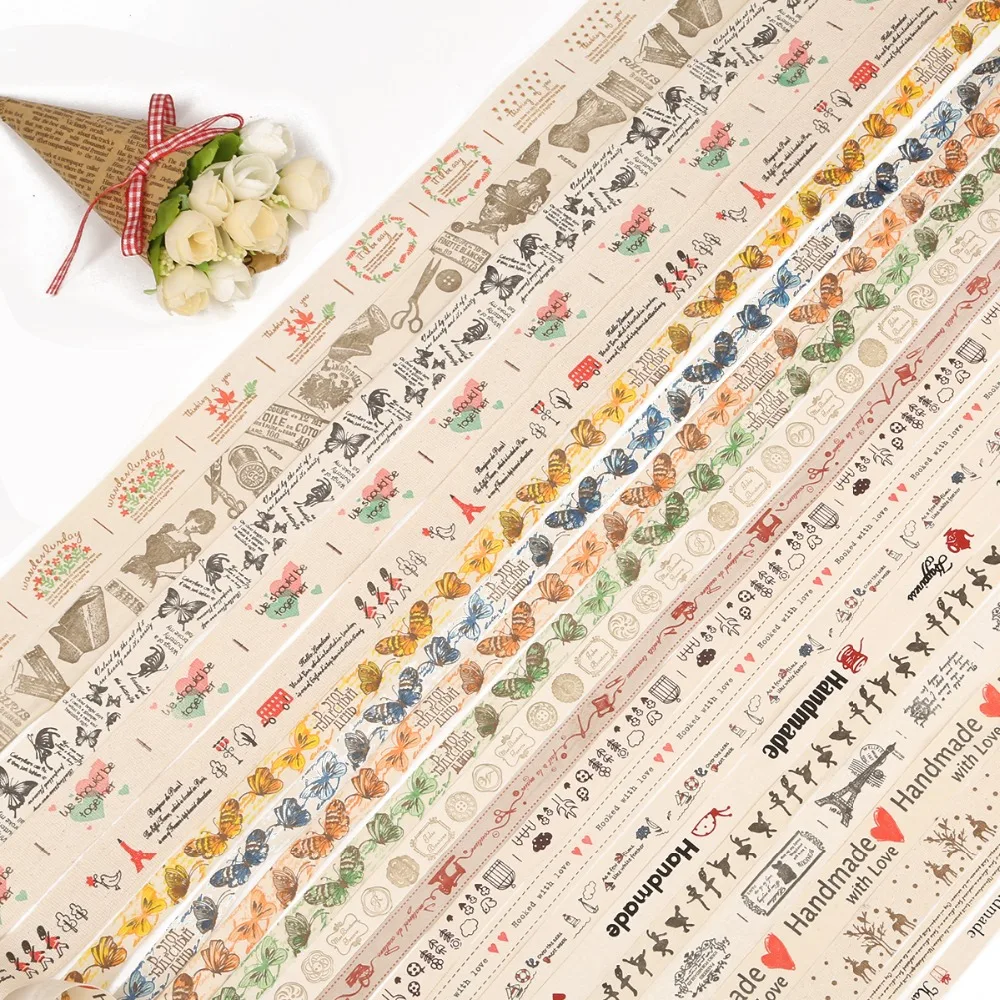 Хлопковая лента с принтом ручная работа 5 ярдов|Ленты для шитья| |