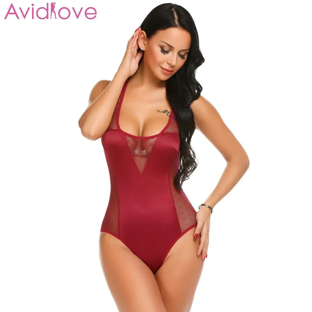 Женское нижнее белье Avidlove соблазнительное Кружевное боди с треугольным вырезом