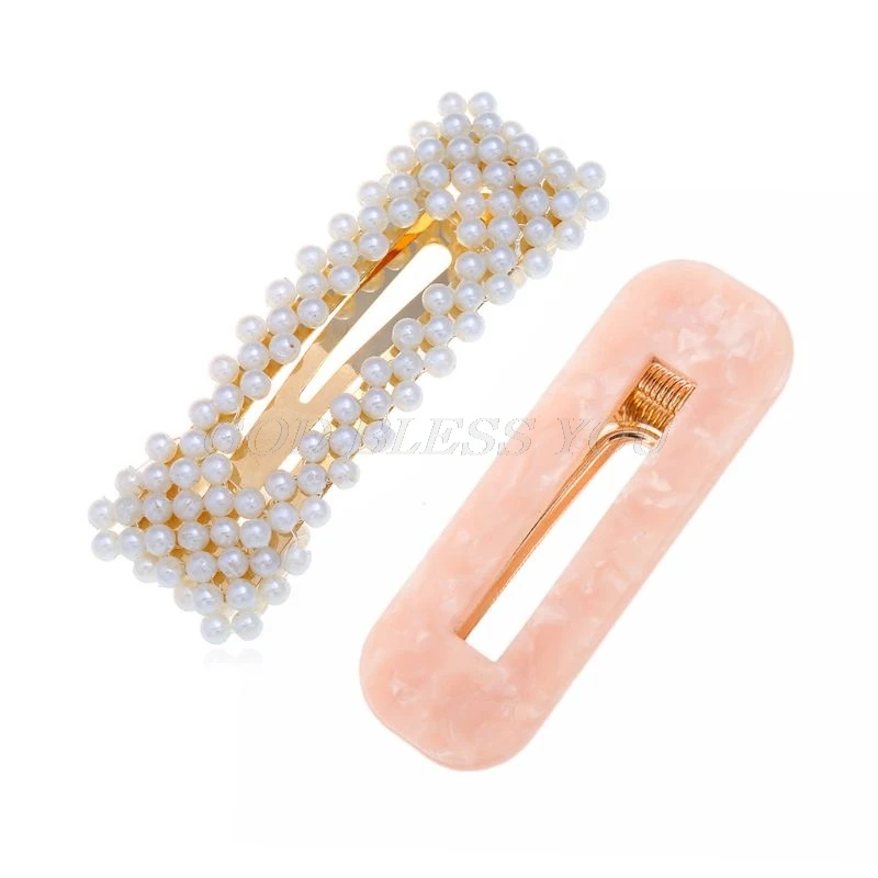 2PK 2 шт./компл. модные женские туфли акриловые уксусной кислоты в виде капли воды, искусственный жемчуг зажим для волос оснастки заколка для волос палочка, Шпилька для волос аксессуары для волос - Цвет: 2PK