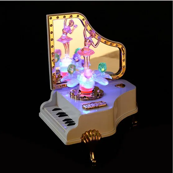 

1PC Piano Shape Music Box Flash for Girls Birthday Gift Decoration Creative Personality Music Box KN 040