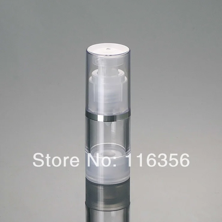 15ML transparent airless plastic lotion bottle with airless pump used for Cosmetic Packaging