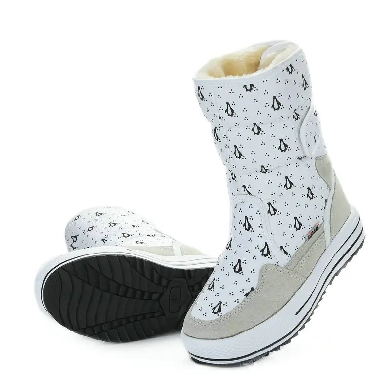 Зимние ботинки для девочек Теплые Меховые детские до середины икры с