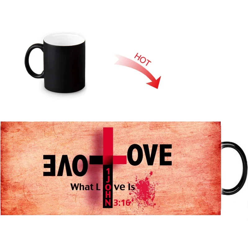 Заказная тепловая кружка с надписью Jesus Love молочное пиво кофе керамические