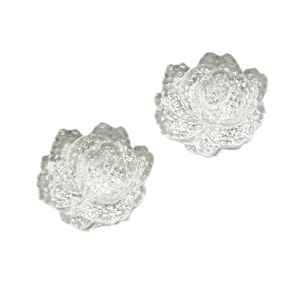 David Accessories 20 шт. 3D цветок полимерные Стразы плоские с оборота для свадьбы с украшением в виде пуговицы, поделка рукоделие аксессуары, 20Yc5799 - Цвет: 25x25mm