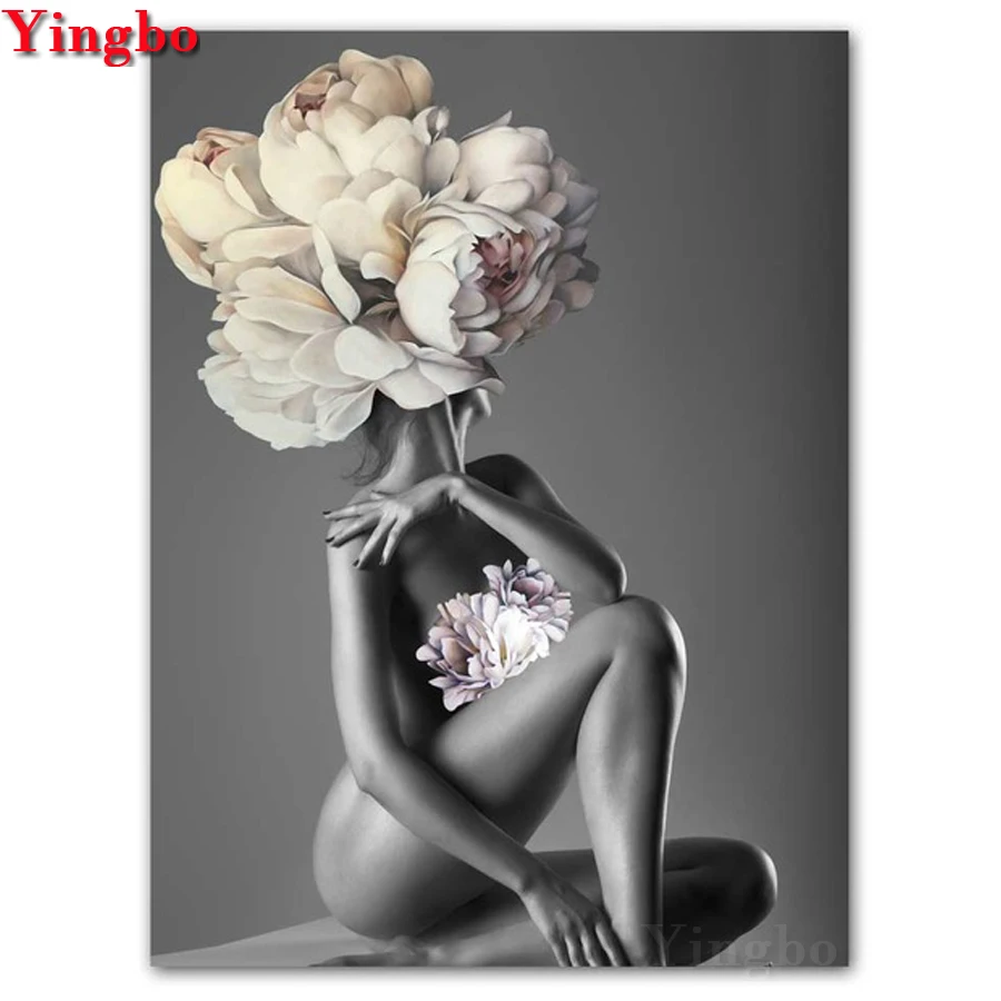 

Nordic art DIY diamond embroidery Abstract Beauty Flowers pictures mosaic Diamond Painting round square 5d cross stitch kits