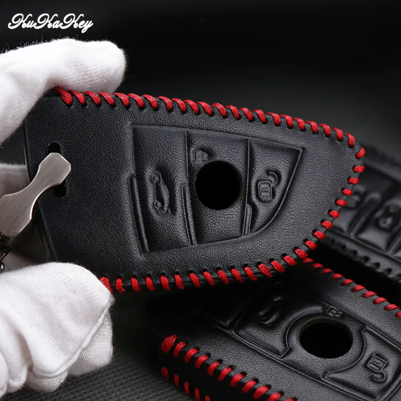 Чехол для ключей из натуральной кожи BMW X5 F15 X6 F16 G30 7 серии G11 X1 F48 F39 2 и 3 кнопки