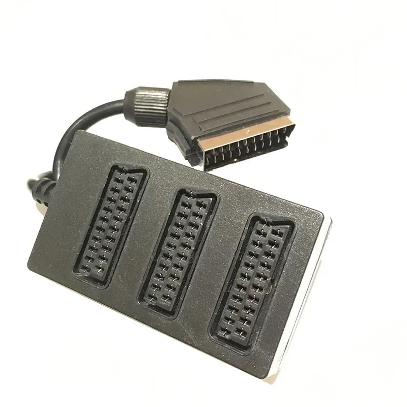 European regulations Electrovision 3-way Scart Splitter Black broom head scart 1 minute three-tone video line | Компьютеры и офис