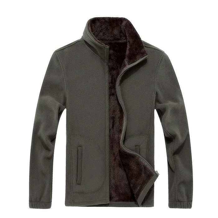 Горные 6XL 8XL мужские флисовые повседневные куртки s Софтшелл мужская теплая толстовка термопальто однотонная утолщенная брендовая одежда SA041 - Цвет: Army Green