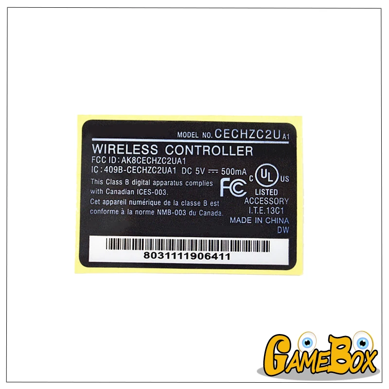 Чехол для беспроводного контроллера PS3 тонкий черный задний стикер этикетка