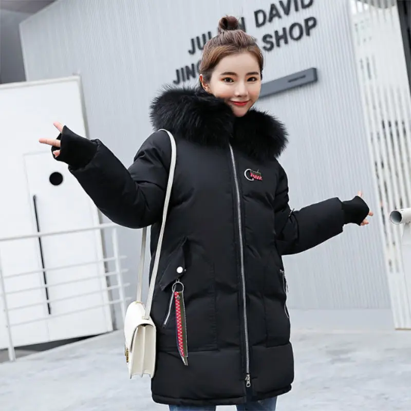 Зимняя женская парка пальто теплая куртка женское толстое пуховое хлопковое