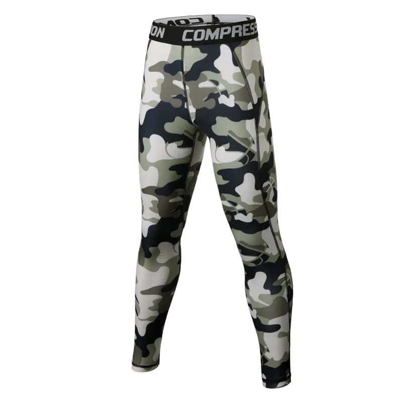 Быстросохнущие камуфляжные Детские компрессионные брюки для мальчиков бега и