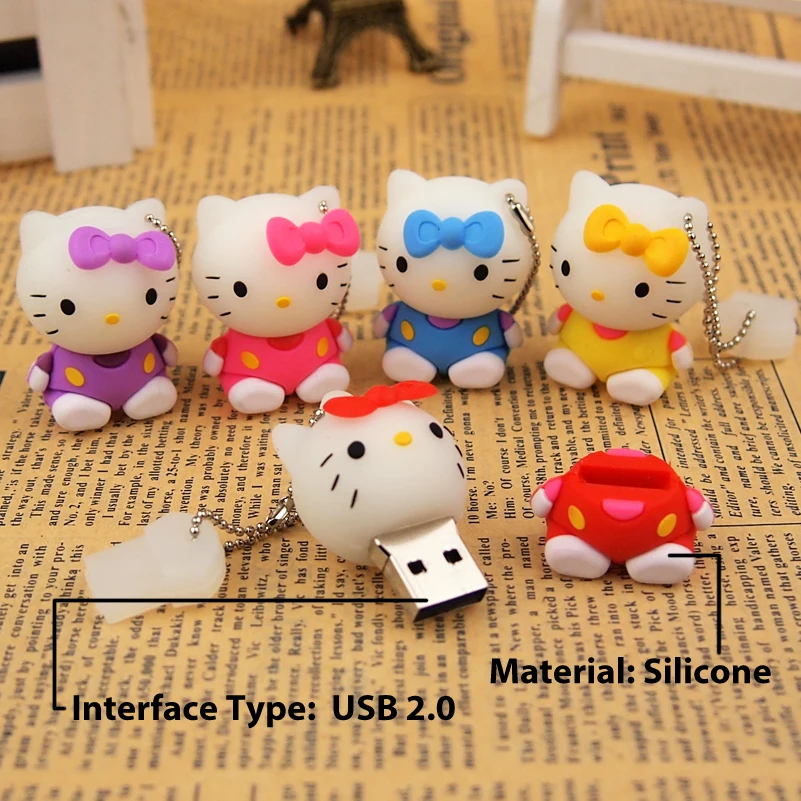 Hello kitty usb flash drive 32gb pen 64gb pendrive 4gb u disk 8gb 16gb cartoon card hot sale Memory stick | Компьютеры и офис