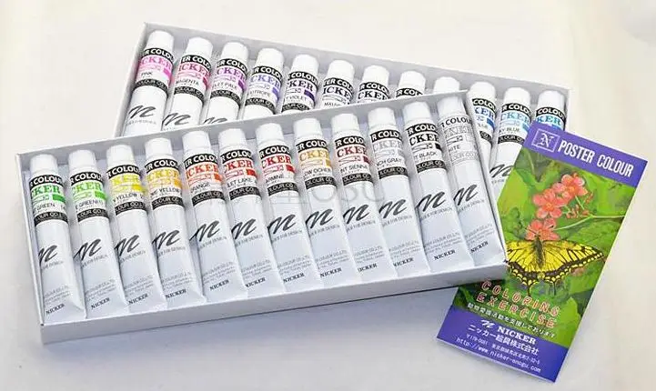 Японский цветной постер Nicker набор акварельных красок для дизайна 12 видов цветов