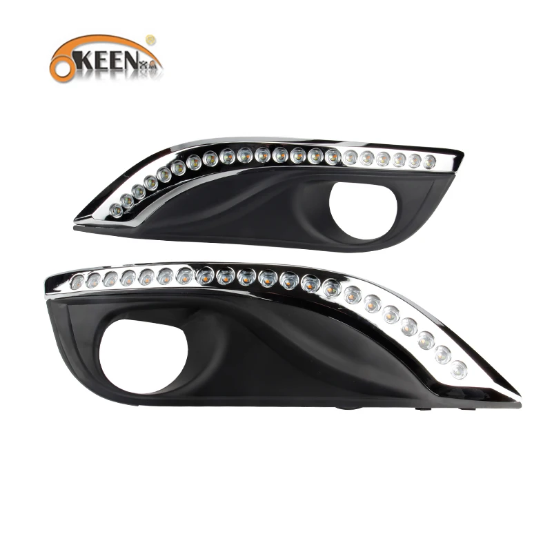 OKEEN 2 шт. 12V дневной светильник для Peugeot 308 2012 2013 2014 дневные ходовые огни белый