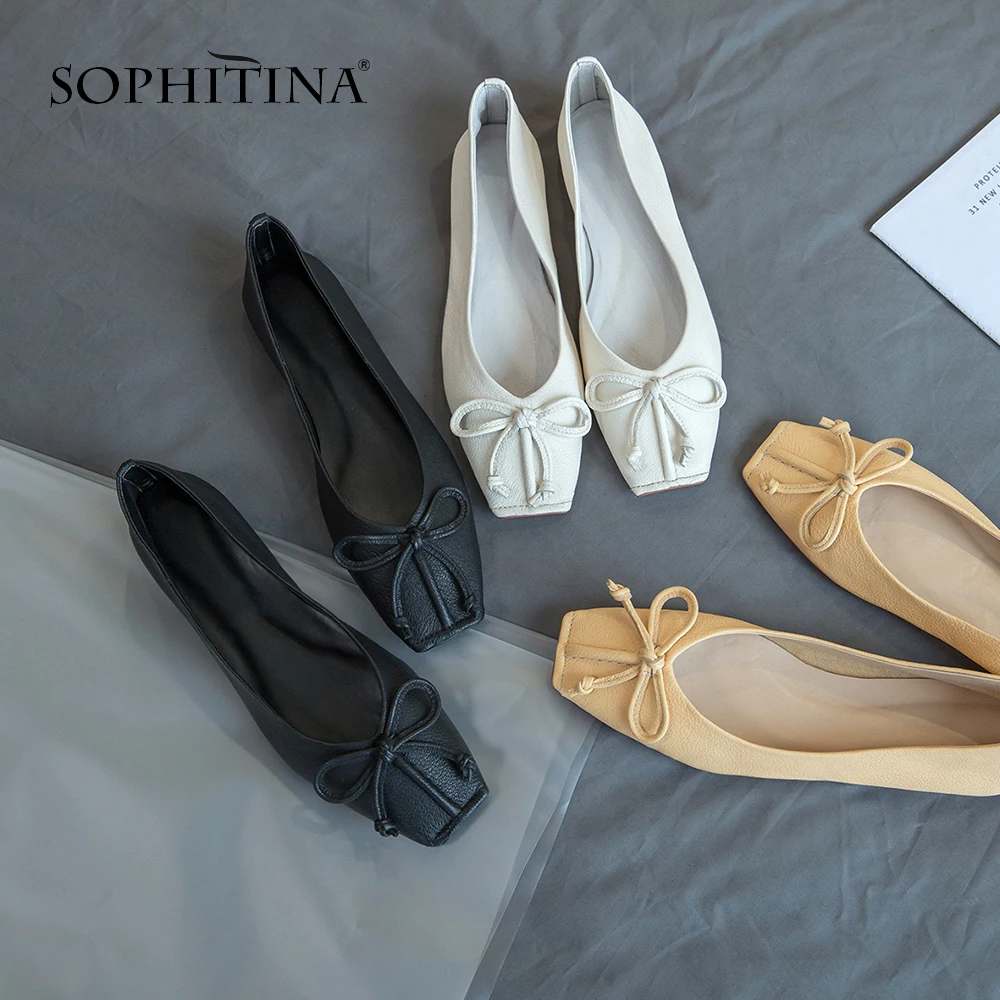 SOPHITINA/Новинки 2019г. Модная повседневная обувь с квадратным мыском на сплошной