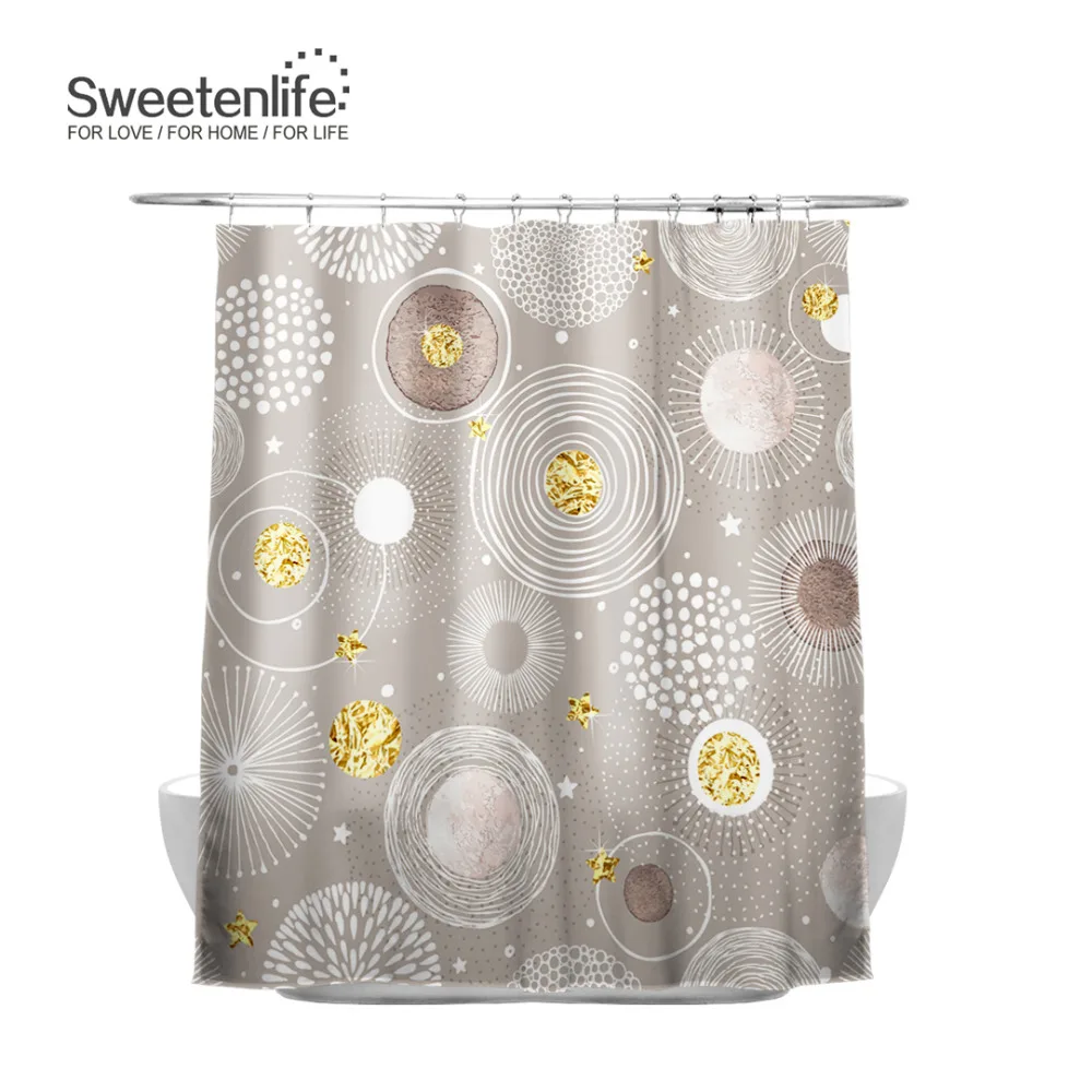 Sweetenlife 150x180 см экологичный занавес для ванной комнаты белый фон Водонепроницаемая штора современный стиль занавеска для душа s