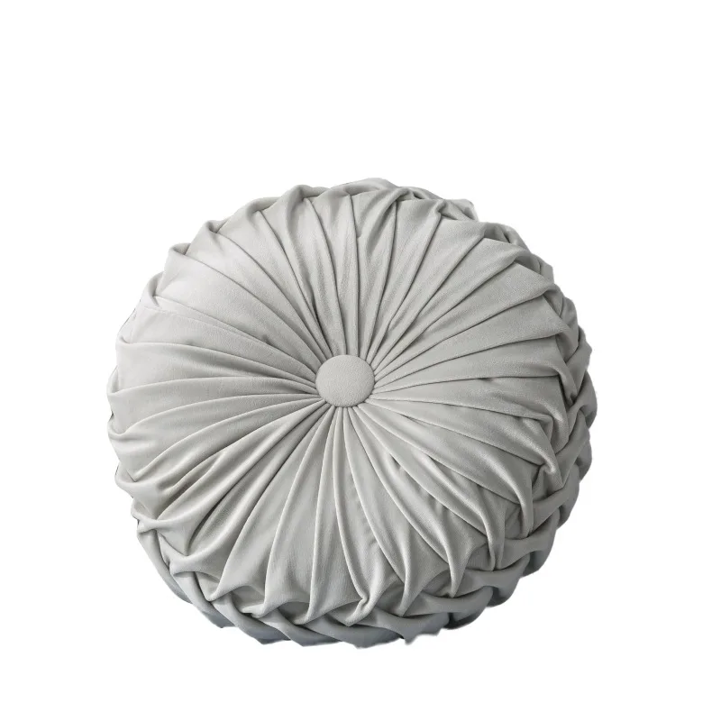W Velvet Pleated Round Pumpkin Throw Pillow Couch Cushion Floor Pillow Decorative For Home Chair Bed Car - Цвет: W