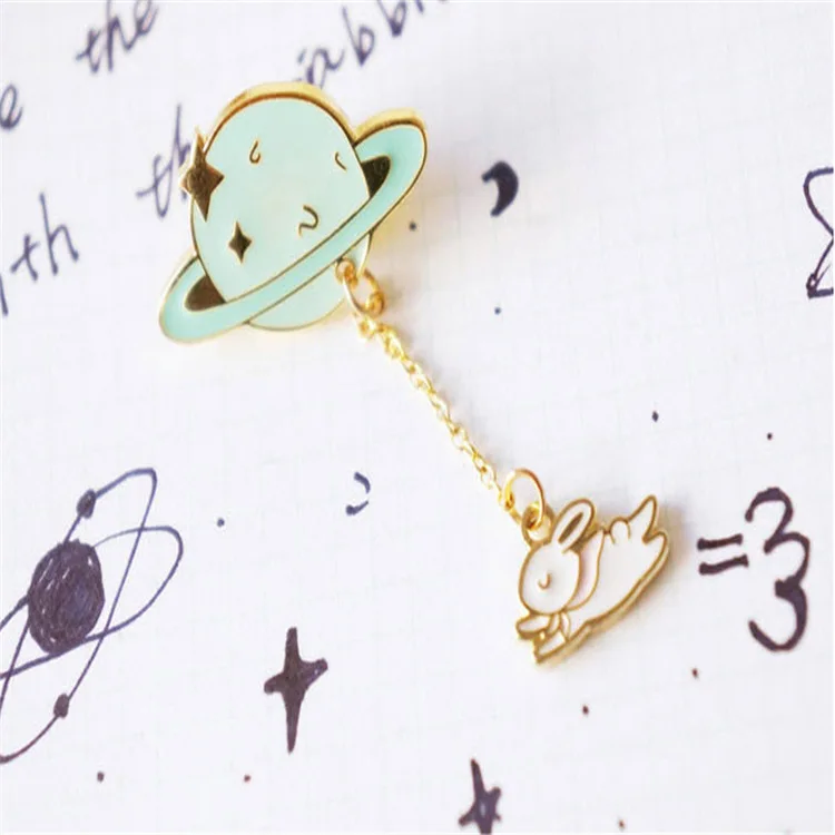 Корейские модные украшения брошь в виде милого кролика омлета планеты Fuji облака