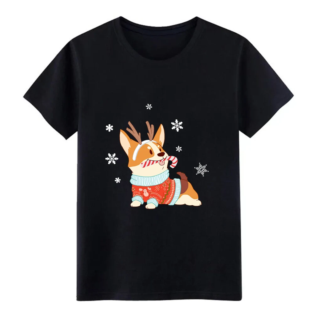 Corgi/Рождественская Бейсбольная Футболка хлопковая однотонная Милая