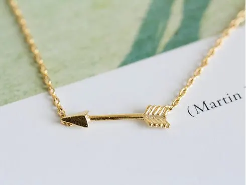Модные горизонтальные боковые Стрелки Кулон цепочка ожерелья для женщин сестры