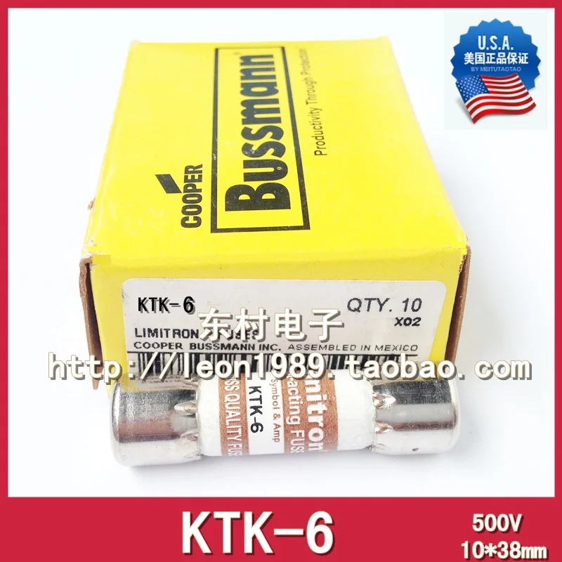 

US BUSSMANN Предохранитель Limitron предохранитель KTK-6 6A 600V 10*38mm