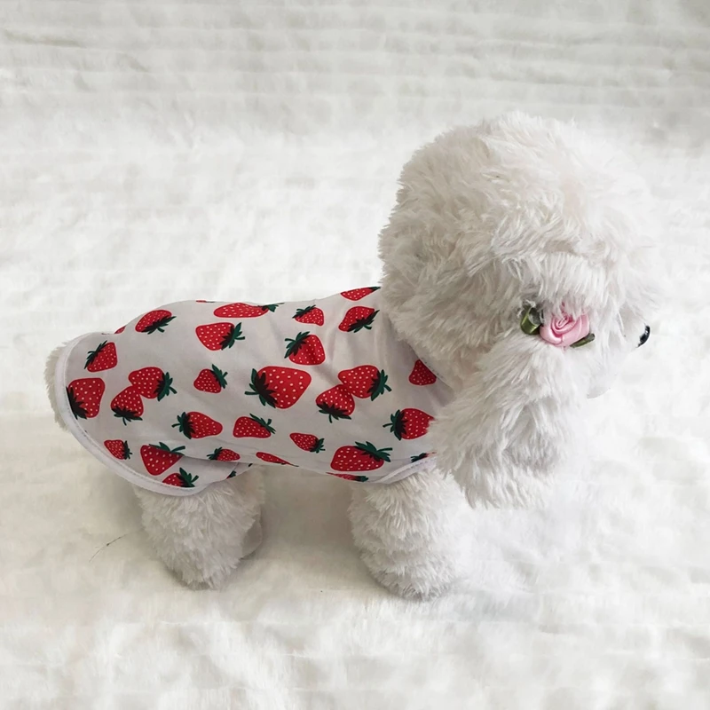 Футболка без рукавов с принтом клубничных собак Милый Летний жилет для домашних
