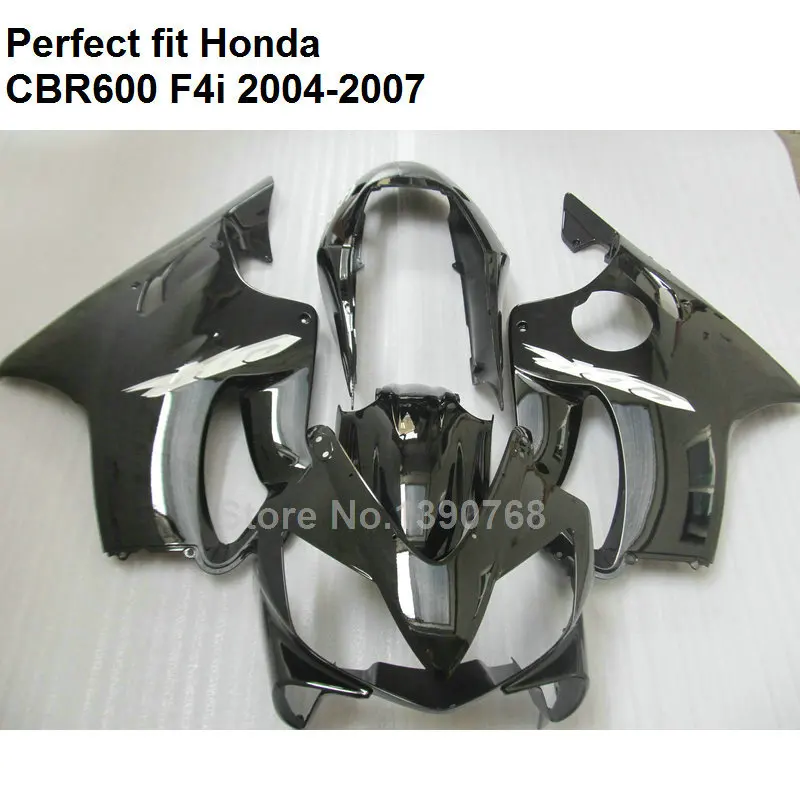 

100% подходит инъекции Обтекатели для Honda CBR600 F4i 04 05 06 07 обтекатель CBR600F4i 2004 2005 2006 2007 черный HZ141