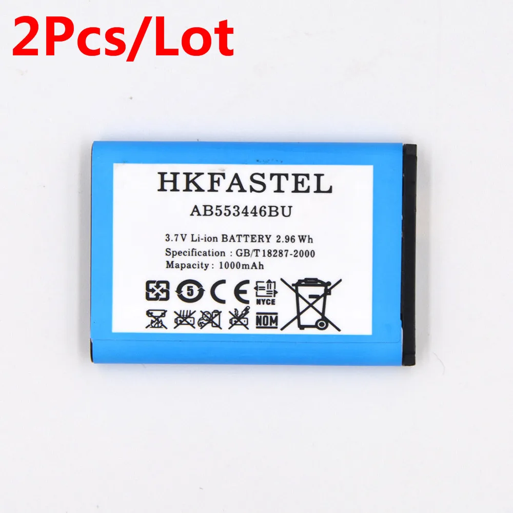 2 шт. HKFASTEL аккумулятор AB553446BU для Samsung Xplorer B2100 GT C3300 C5130 C5212 E1110 E1130 E2120 B100 i320|battery for