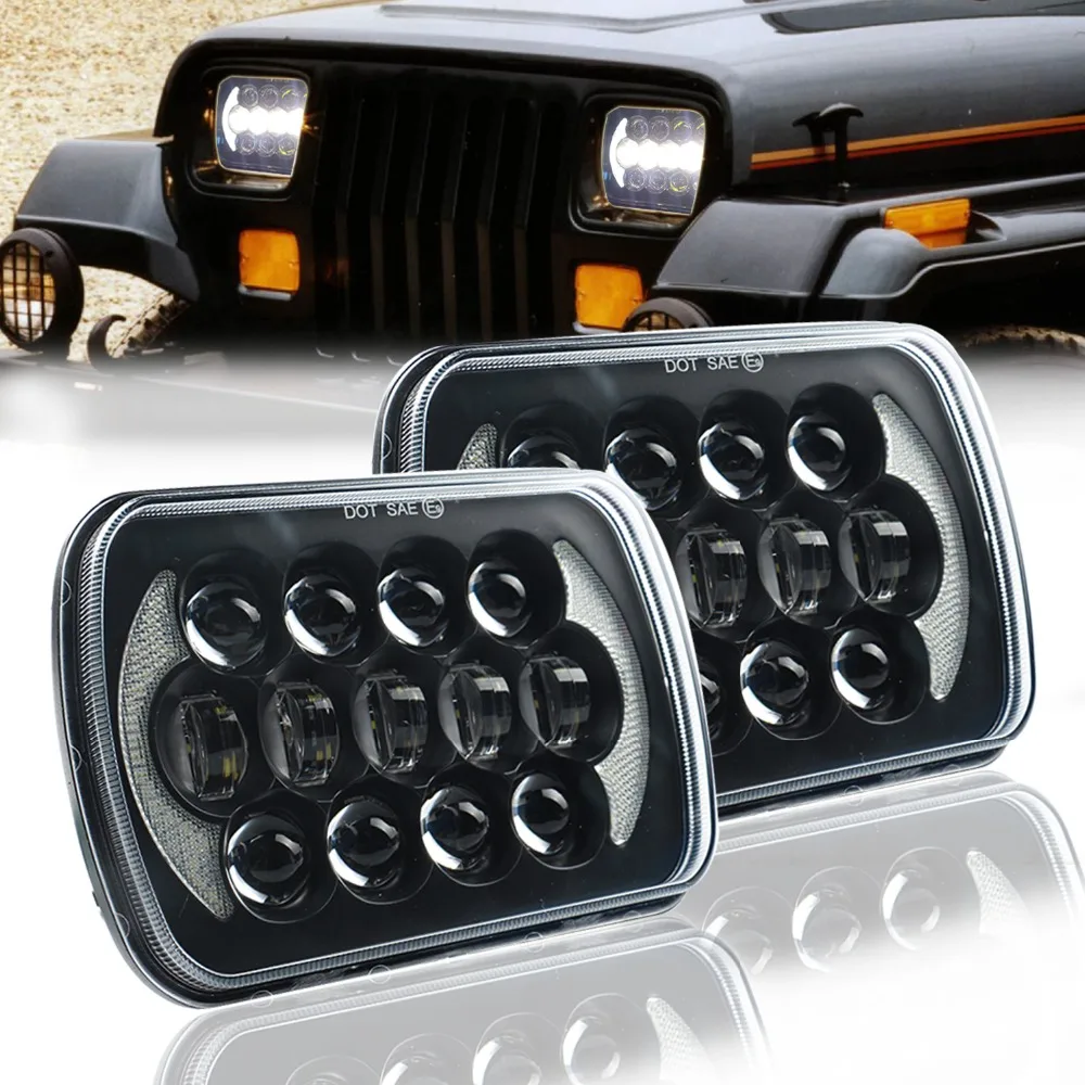 5 ''x 7'' 6x7 85 Вт прямоугольсветодиодный светодиодная фара с ДХО для Jeep Chevrolet