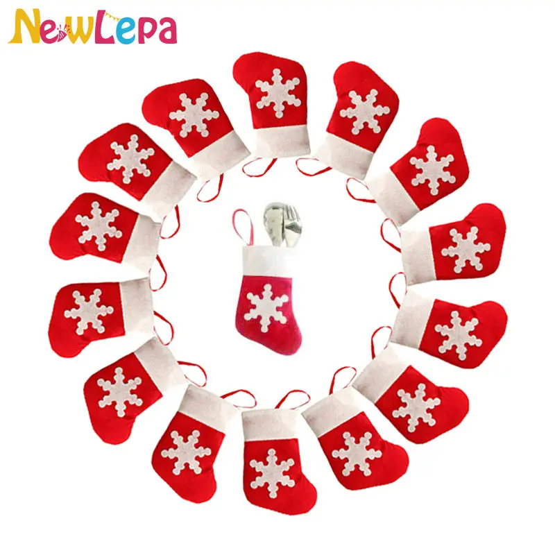 8 шт./лот рождественские чулки посуда столовые сумки Обеденный нож вилка