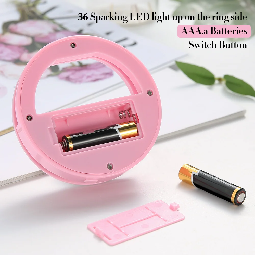 CASEIER Universal Selfie LED Flash Light For iPhone X 7 Huawei Ring Luminous Clip Lights Adjustable Samsung |