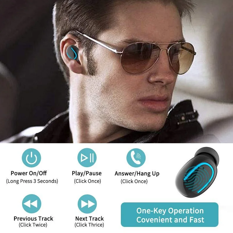 Bluetooth гарнитура беспроводные наушники спортивные с микрофоном свободные руки