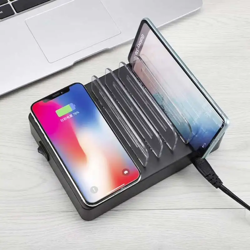 Беспроводное зарядное устройство Qi с 8 портами умное USB 5 в А 40 Вт настольный