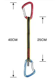 Red and blue 40 cm Наружная прямая дверь изогнутая дверная петля быстро висящий скалолазание ледолазание висящий карабин оборудование для безопасности главный замок - Цвет: Red and blue 40 cm