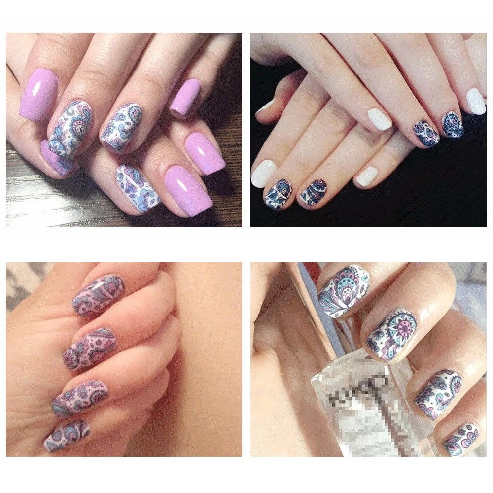 Цветы Цветочные наклейки для ногтей водный лист с наклейками Сделай Сам