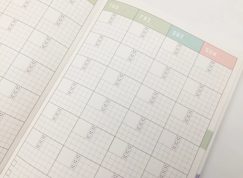 MaoTu Еженедельный планировщик Bullet Journal notebook недатированный ежедневник ежемесячный ежедневник Цветные печати A5 A6