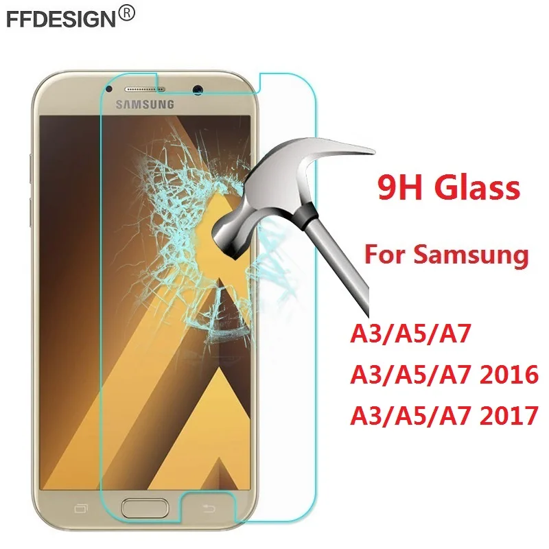 Защитное стекло закаленное для Samsung Galaxy A3 A5 2017 A7 2016|Защитные стёкла и плёнки