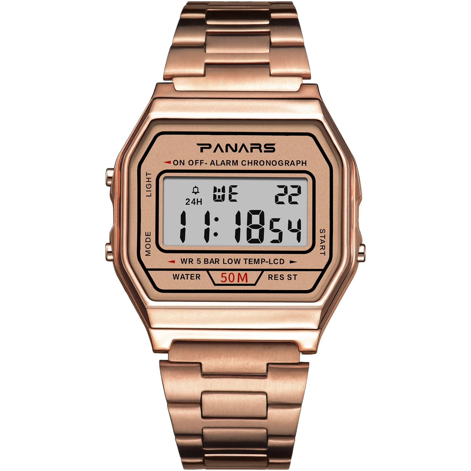 Rose gold SYNOKE, мужские, светодиодный, цифровые, спортивные часы, мужские, женские, Relogio Masculino, нержавеющая сталь, военные, водонепроницаемые, наручные часы - Цвет: Rose gold