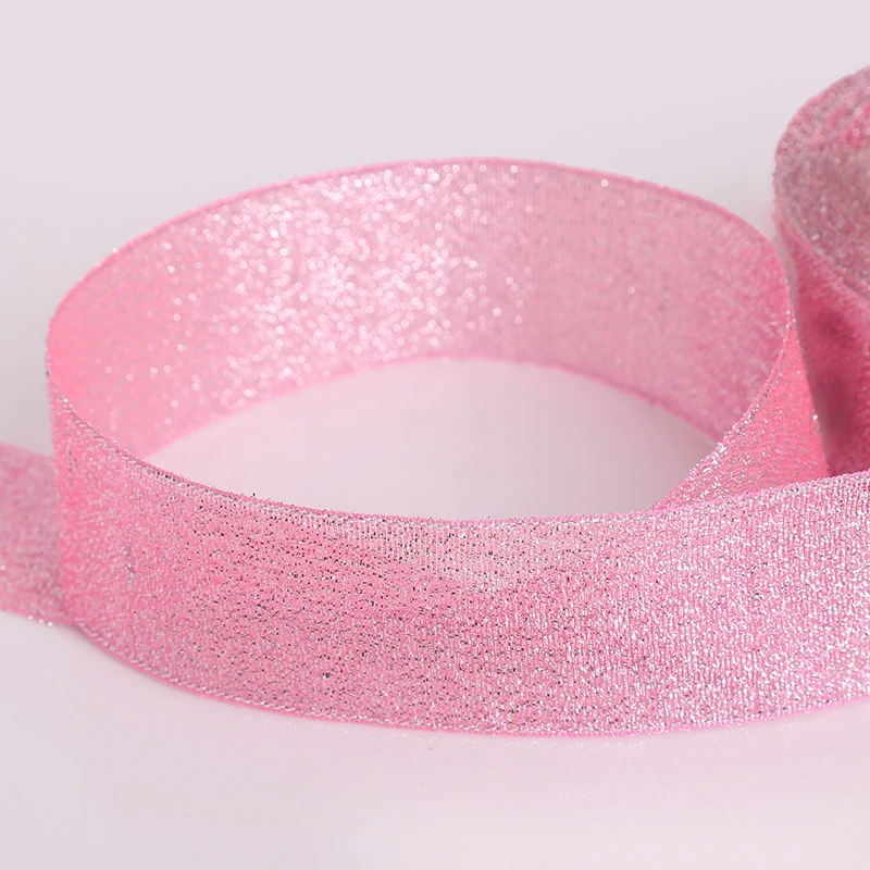 Ткацкое шитье 25 ярдов 38 мм ширина цветная Блестящая лента подарочная упаковка