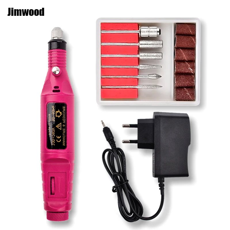 1set Nail Electric Drill Art Power Manicure Pedicure Machine Cuticle Removing Tools US/EU Plug Adapter color random | Красота и