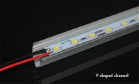 50pcslot 36leds 50cm smd5730 led bar light 12v aluminum led strip light with v shaped u shaped aluminum channel