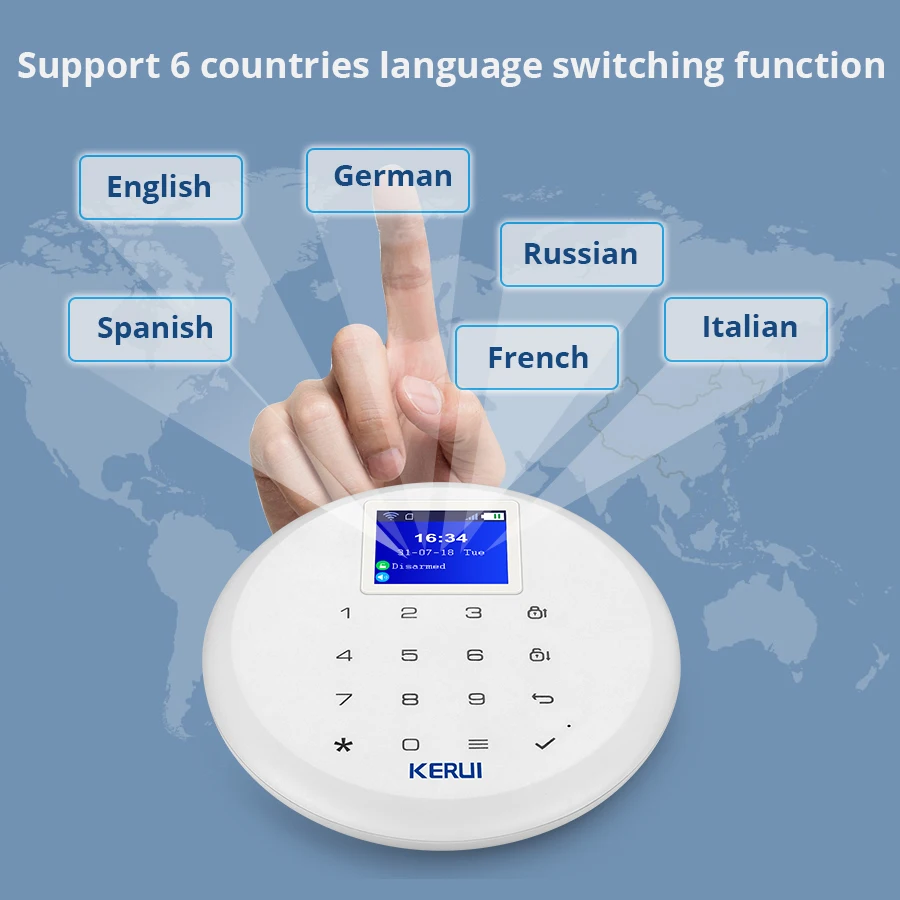 KERUI W17 домашний сенсорный экран 6 языков IOS Android приложение управление система
