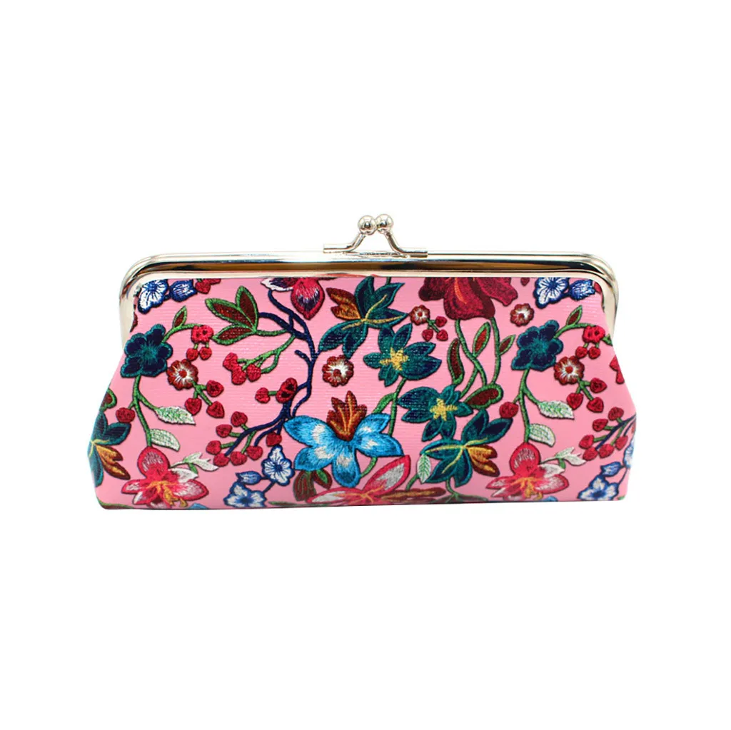 Модный женский кожаный Ретро кошелек с цветочным принтом 2019 Дамский монетницей и