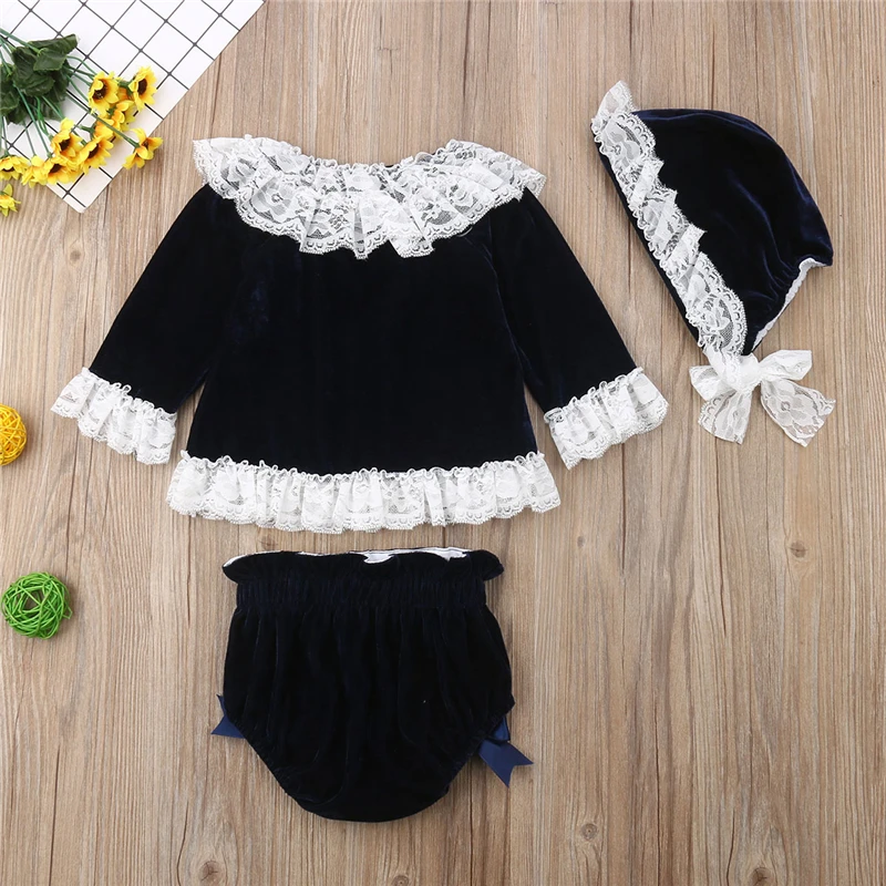 3 шт. детский Бархатный комплект одежды для девочек с длинным рукавом | Мать и