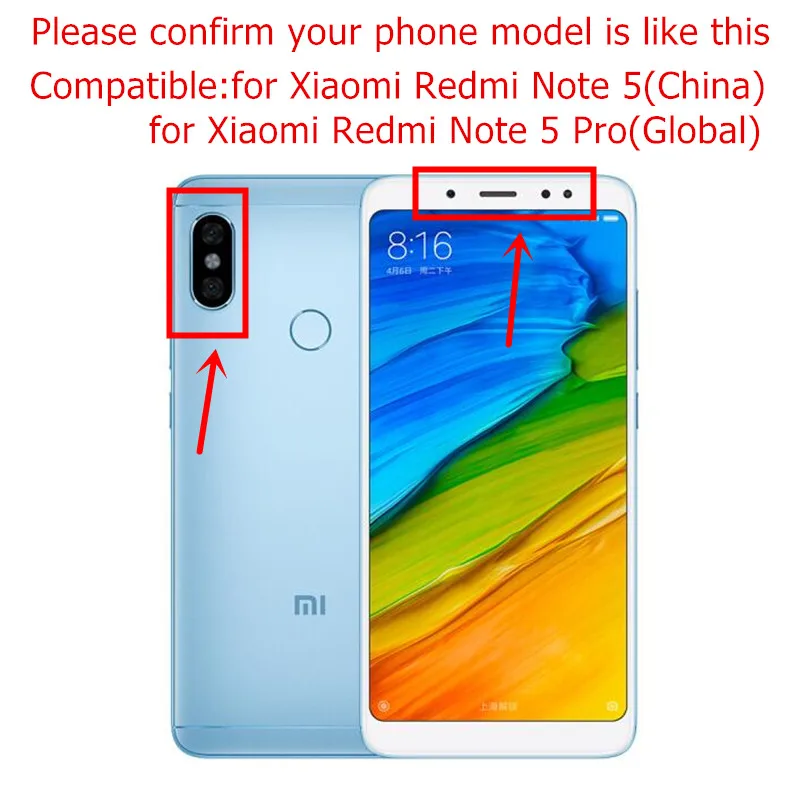 Новые запасные части для Xiaomi Redmi Note 5/Note 5 Pro Корпус задней крышки батареи+ боковые кнопки+ Замена объектива вспышки камеры