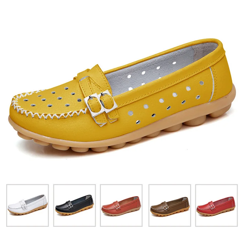 Лидер продаж женская обувь на плоской подошве лоферы из натуральной кожи с