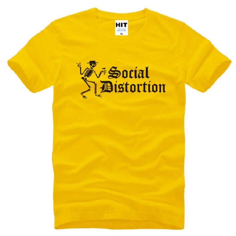 Новая социальная искажения футболки Для мужчин хлопок короткий рукав Heavy Metal Rock