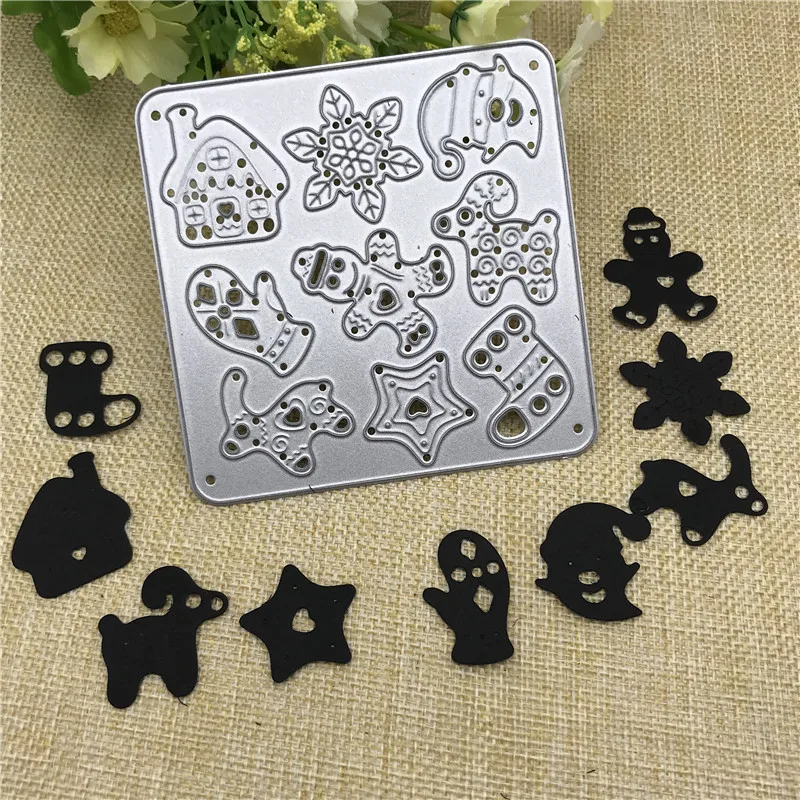 Рождественский металлический трафарет для рукоделия скрапбукинга|Вырубные