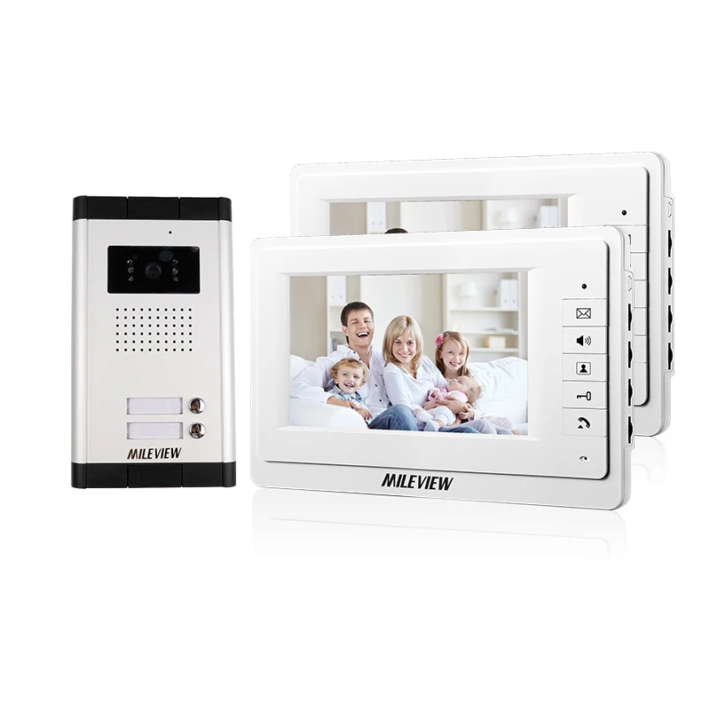 MILEVIEW Новая 7 &quotвидеодомофон для квартиры система дверного телефона 2 белые